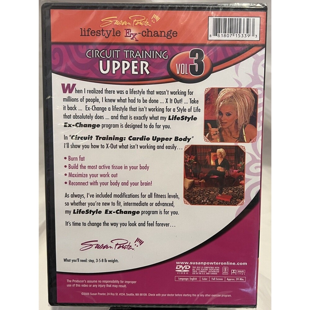 Circuit Training Upper Vol. 3 [DVD, 881807153393] Susan Powter - Picture 2 of 2